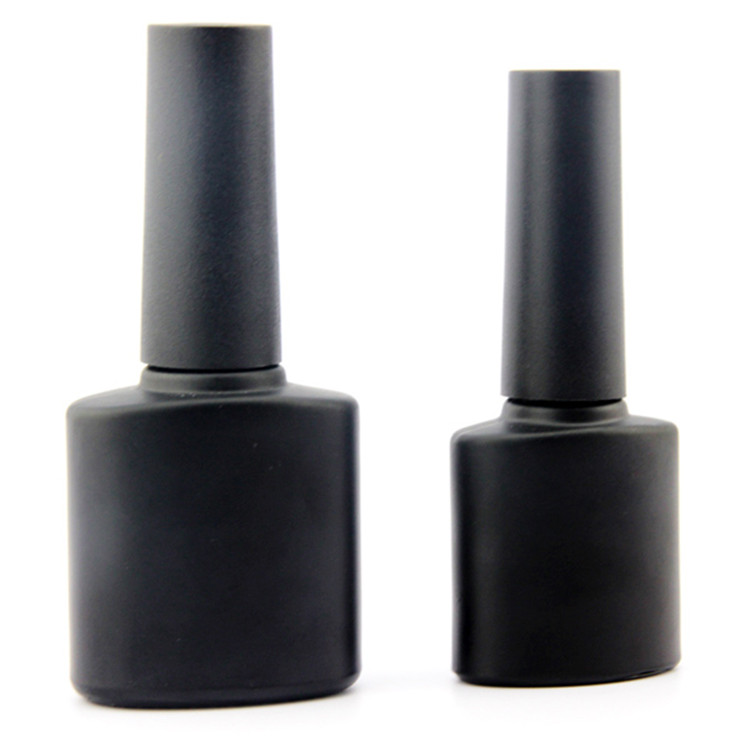 Custom Logo Wholesale Fashion Black 8ml Gel Polish Bottle Uv Gel Nail Polish Container With Brush