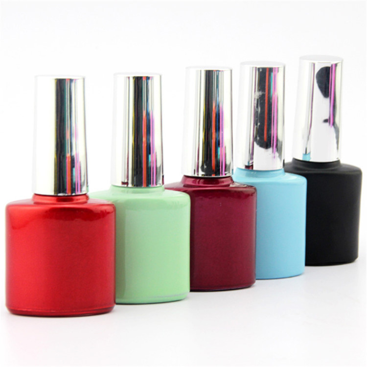 Custom Logo Wholesale Fashion Black 8ml Gel Polish Bottle Uv Gel Nail Polish Container With Brush