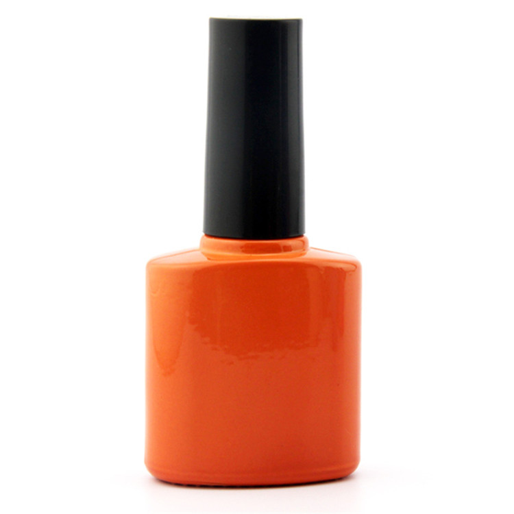 Custom Logo Wholesale Fashion Black 8ml Gel Polish Bottle Uv Gel Nail Polish Container With Brush