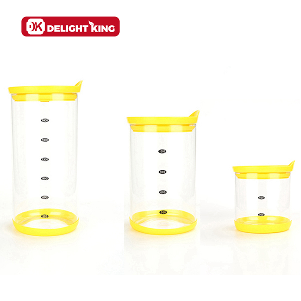 Custom Logo glass mason storage jar With Sealed Plastic Lid kitchen spices nuts pasta storage/ glass storage bottle