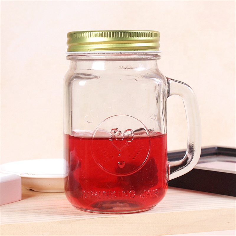 Custom Logo wholesale jars 16 oz mason jar lids with Gold Tinplate Lid