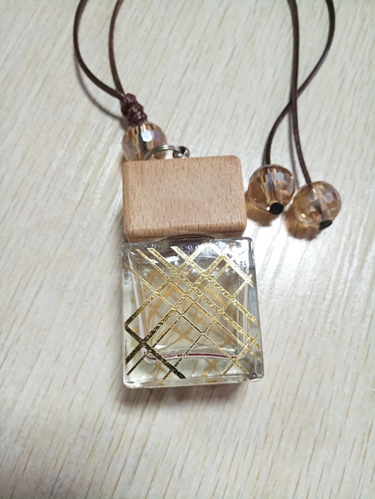 Custom Luxury Freshener Empty Hanging Air Freshener Square Car Perfume Glass Bottle