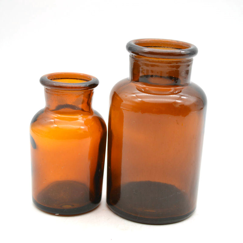 Custom Luxury Geo Cut Empty Amber Color Glass Candle Jar With Cork