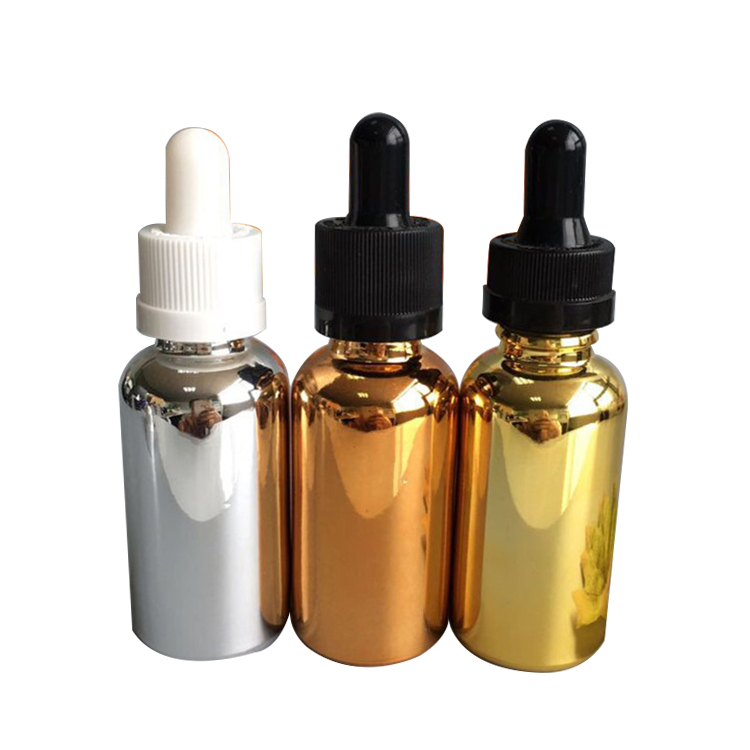 Custom Luxury Rose gold 50ml 100ml e liquid ejuice glass 30ml gold color dropper bottle