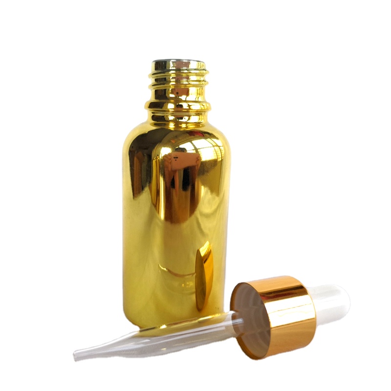 Custom Luxury Rose gold 50ml 100ml e liquid ejuice glass 30ml gold color dropper bottle