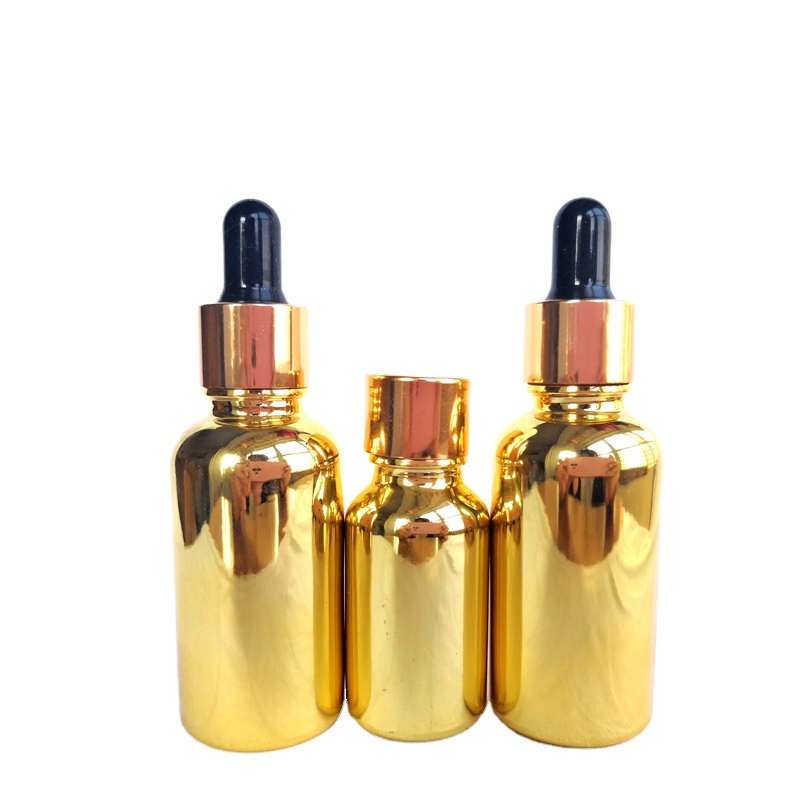 Custom Luxury Rose gold 50ml 100ml e liquid ejuice glass 30ml gold color dropper bottle