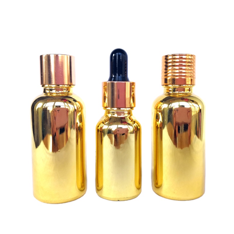 Custom Luxury Rose gold 50ml 100ml e liquid ejuice glass 30ml gold color dropper bottle
