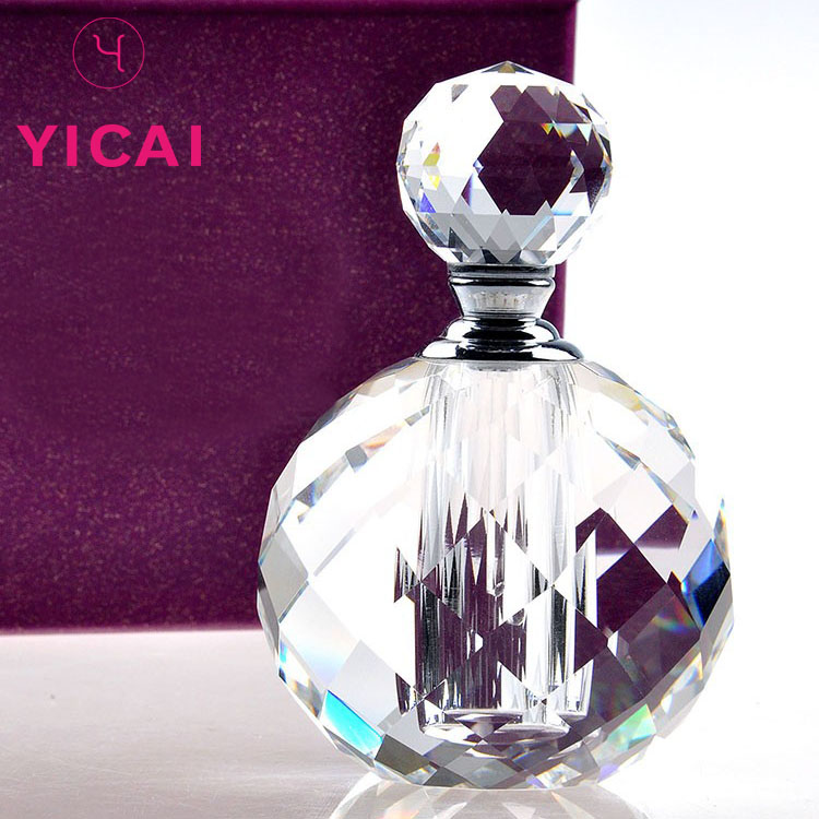 Custom Made 10ml Transparent Prism Round Luxury Empty Glass Perfume Bottle