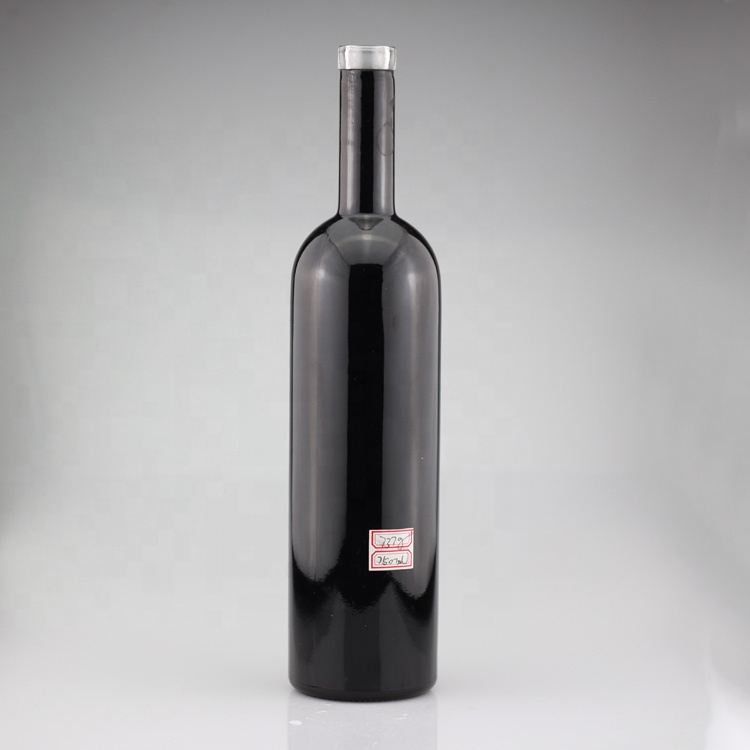 Custom Made Black Glass Vodka Bottle 750ml 500ml 350ml Rum Black Glass Bottle