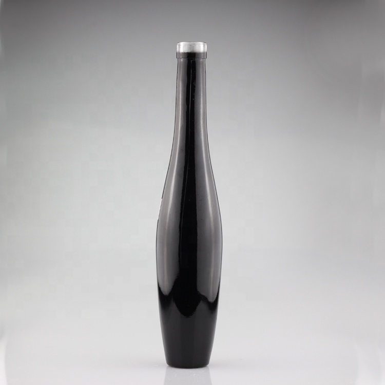 Custom Made Black Glass Vodka Bottle 750ml 500ml 350ml Rum Black Glass Bottle