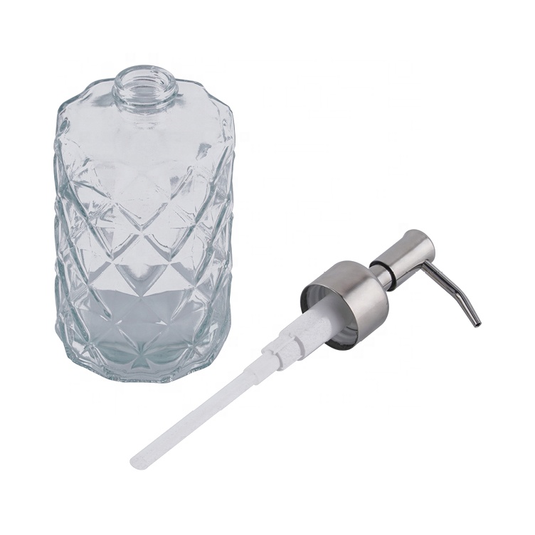 Custom Made Cosmetic 350Ml Amber Airless Dispenser Glass Soap Pump Bottle With Lotion Pump Bottle Glass Supplier In China