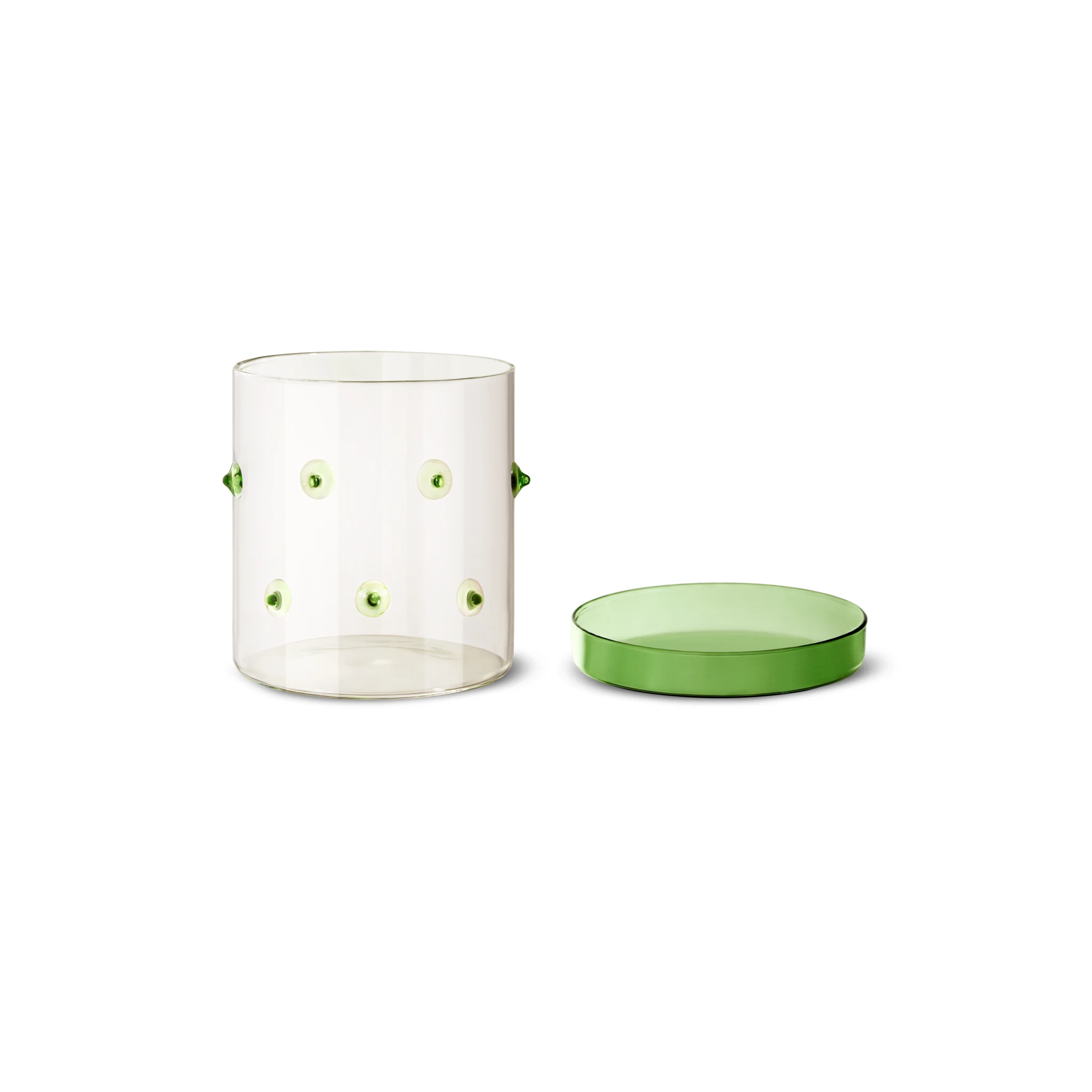 Custom Made Decorative Colored Borosilicate Empty Glass Lidded Food Storage Containers
