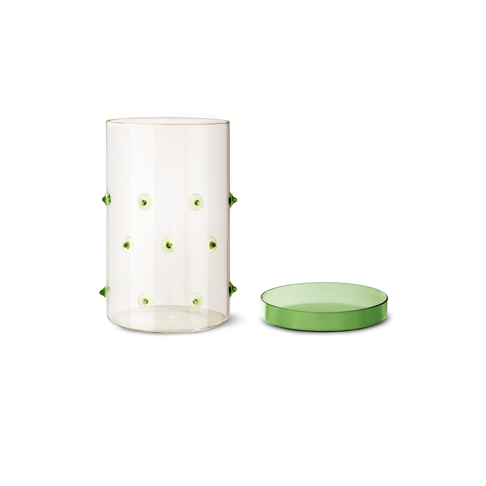 Custom Made Decorative Colored Borosilicate Empty Glass Lidded Food Storage Containers