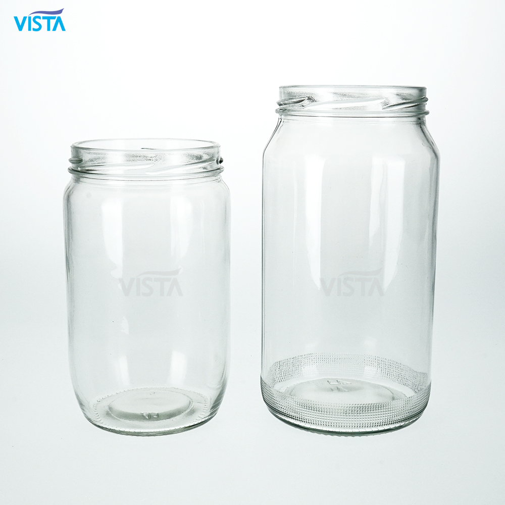Custom Made Hot Sale Clear Borosilicate 580ml Glass Storage and Screw Lid Food Glass Jars Containers