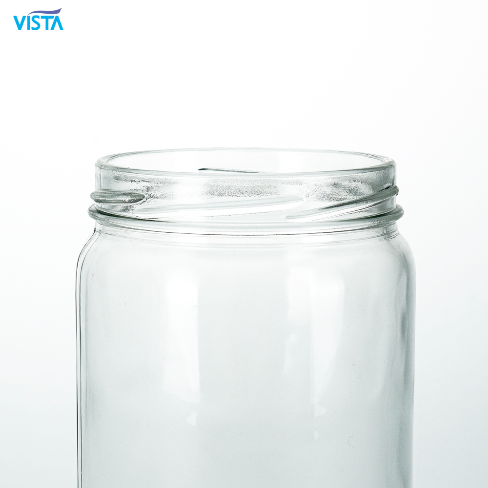 Custom Made Hot Sale Clear Borosilicate 580ml Glass Storage and Screw Lid Food Glass Jars Containers