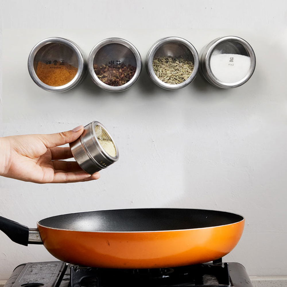 Custom Magnet 6 Pieces seasoning Canister Can Pot Metal Magnet Set Box//