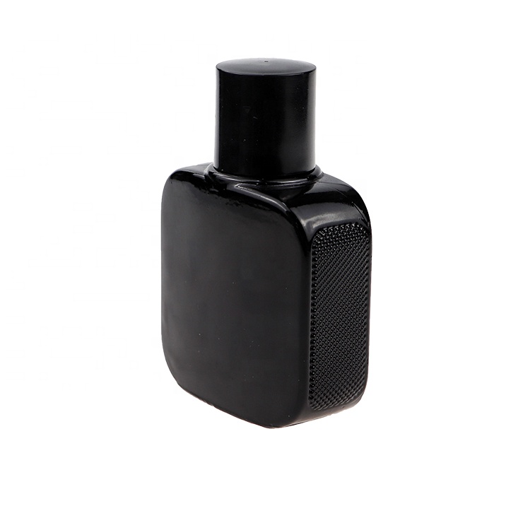 Custom Matte Black Square Glass Cologne Bottles Men 50ml Perfume Bottle