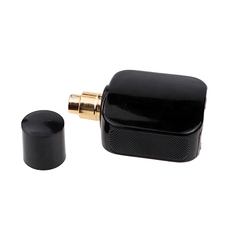 Custom Matte Black Square Glass Cologne Bottles Men 50ml Perfume Bottle
