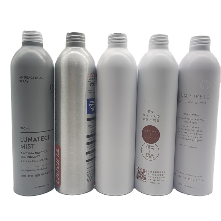 Custom Metal Empty 300ml Screw Aluminium Bottle