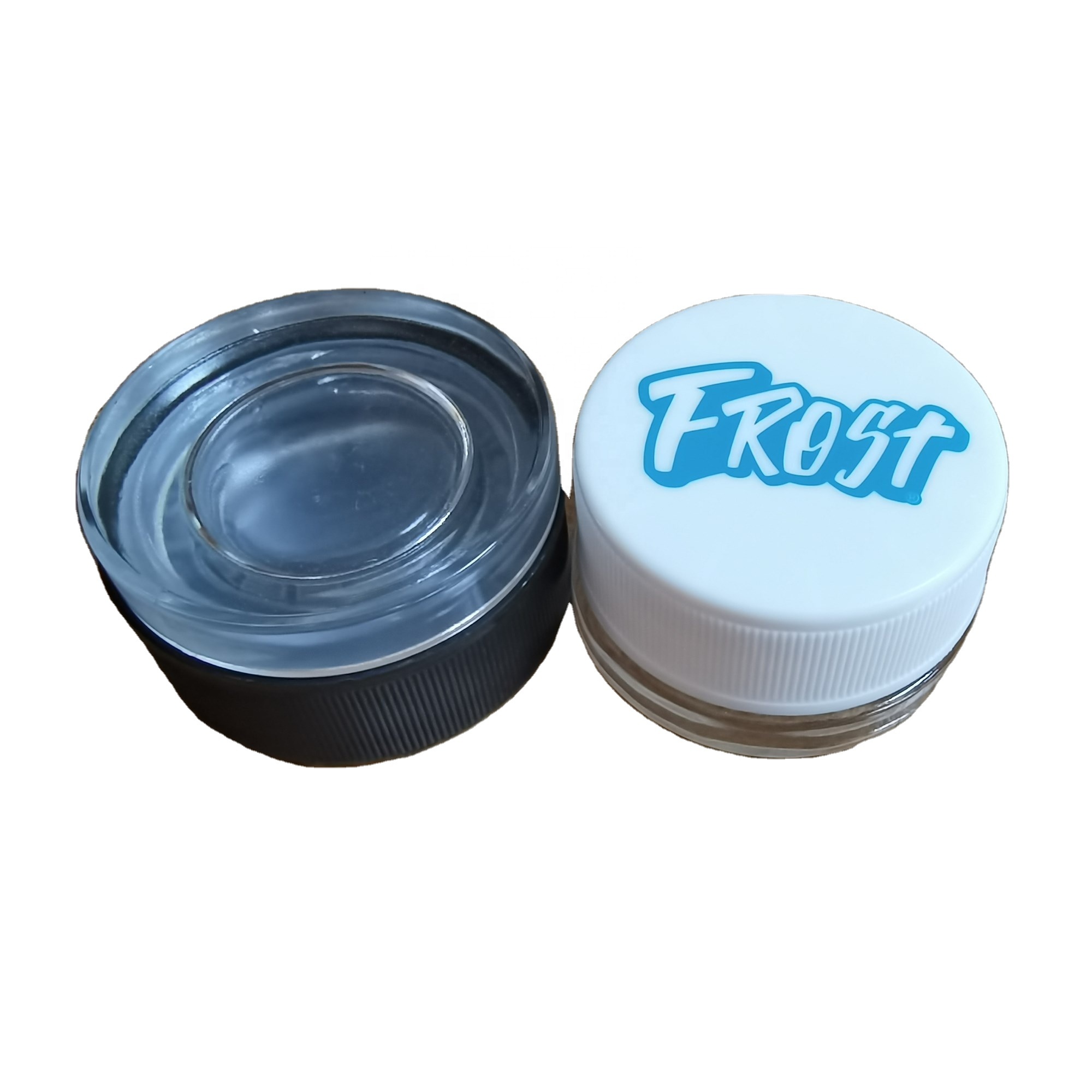 Custom OEM 5ml 9ml white/black glass Cosmetic Cream jars with Child Resistant lid With Logo Printing