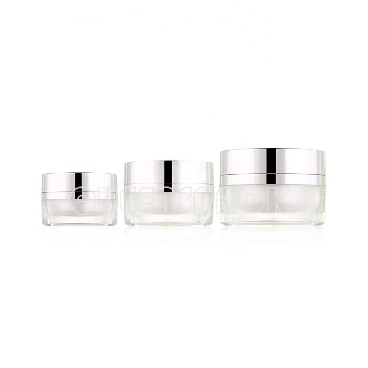 Custom Oval Elegant Cream Bottle 15ML 30ML 50ML Acrylic Cosmetic Container Cream Jar