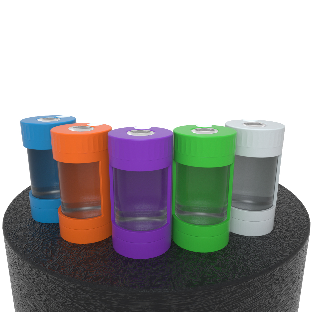 Custom Package and Logo Unique design 4X Air Tight LED Magnifying JAR Herb Stash Jar MAG Jar with Herb Grinder and Smoking Pipe