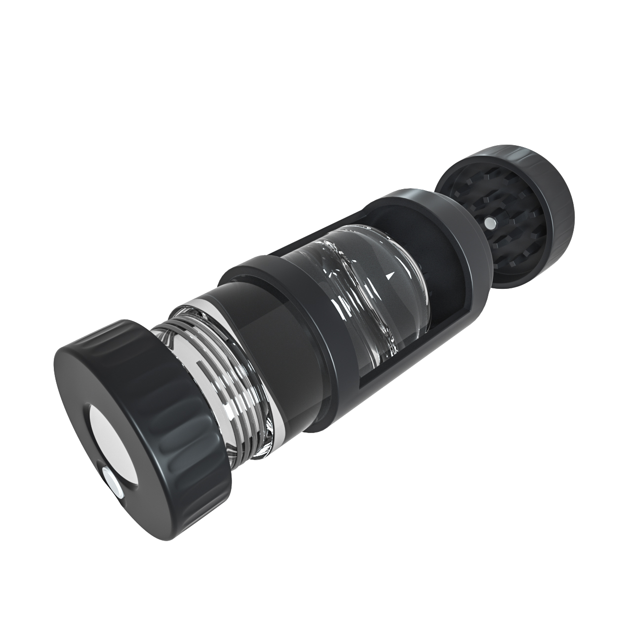 Custom Package and Logo Unique design 4X Air Tight LED Magnifying JAR Herb Stash Jar MAG Jar with Herb Grinder and Smoking Pipe