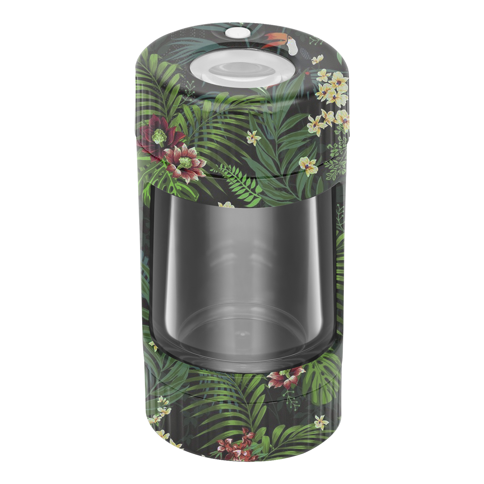 Custom Package and Logo Unique design 8X Air Tight LED Magnifying JAR Herb Stash Jar MAG Jar
