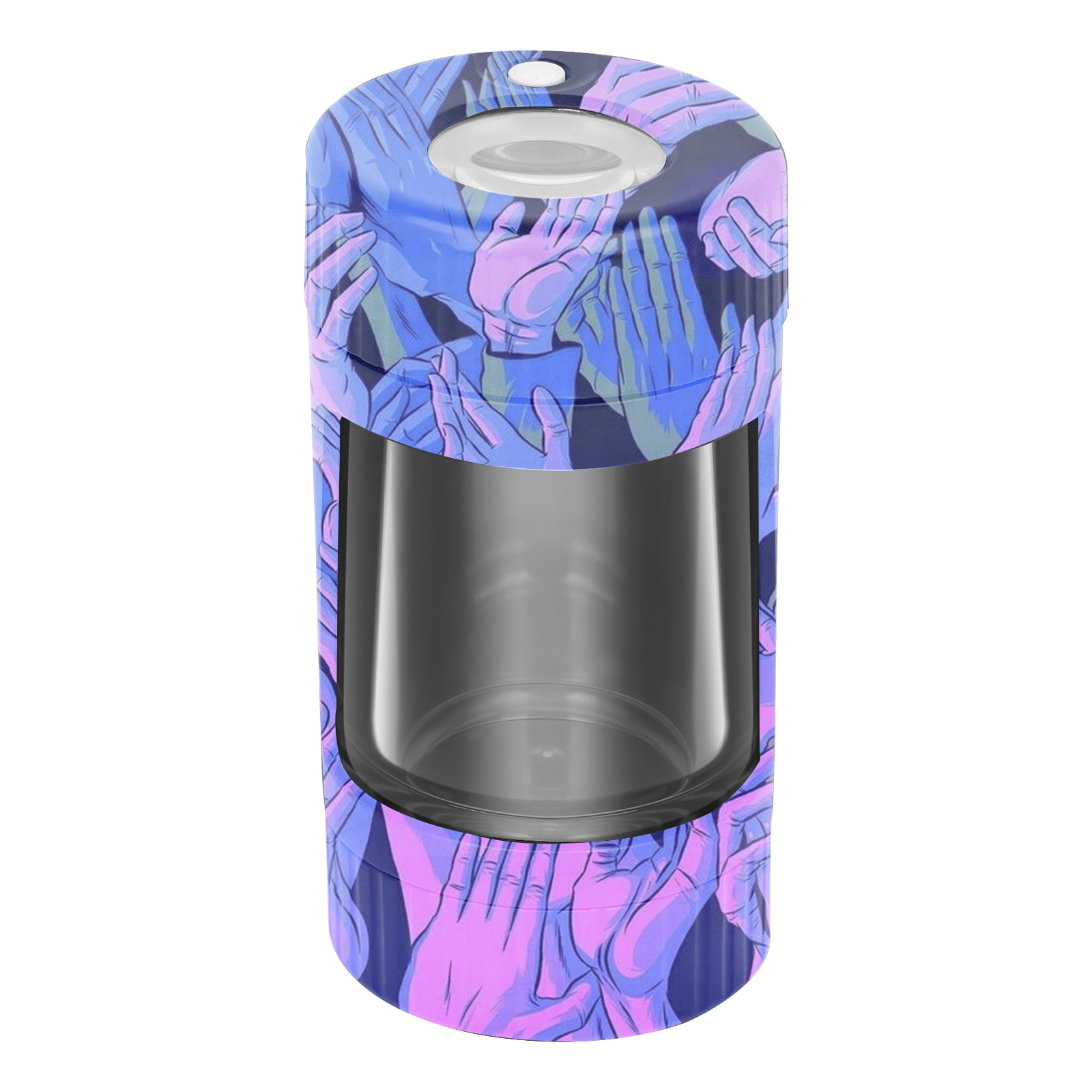 Custom Package and Logo Unique design 8X Air Tight LED Magnifying JAR Herb Stash Jar MAG Jar