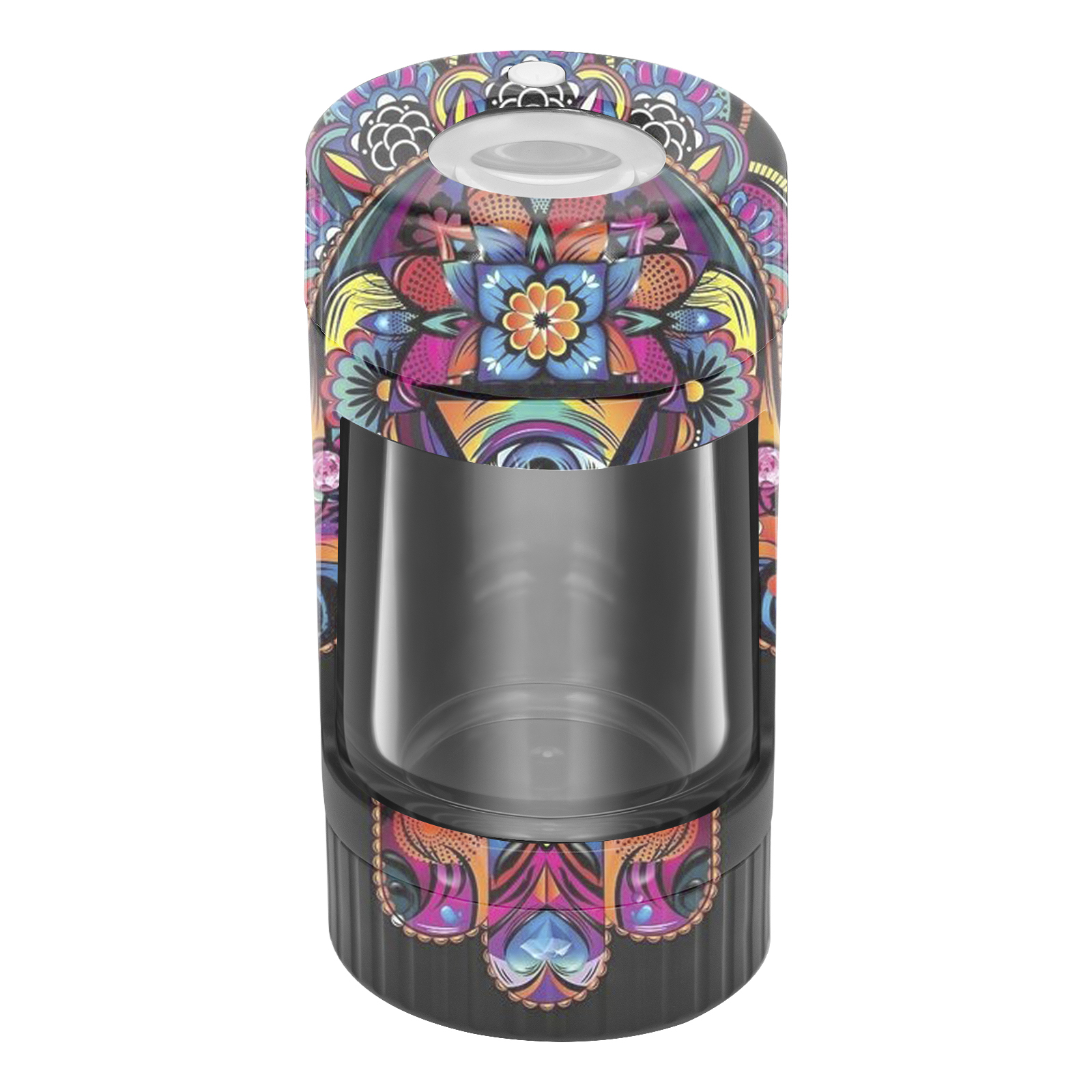 Custom Package and Logo Unique design 8X Air Tight LED Magnifying JAR Herb Stash Jar MAG Jar