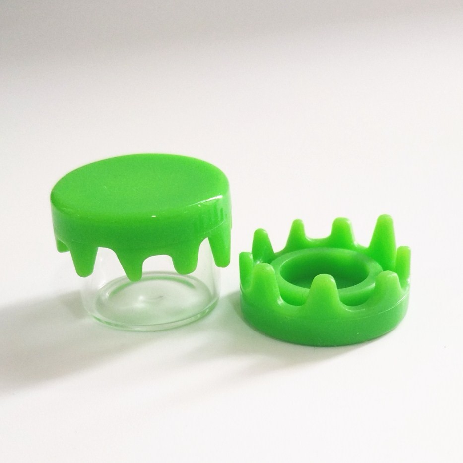 Custom Packaging free samples glass container 5ml 6ml glass jars 6ml glass concentrate containers with plastic caps silicone lid