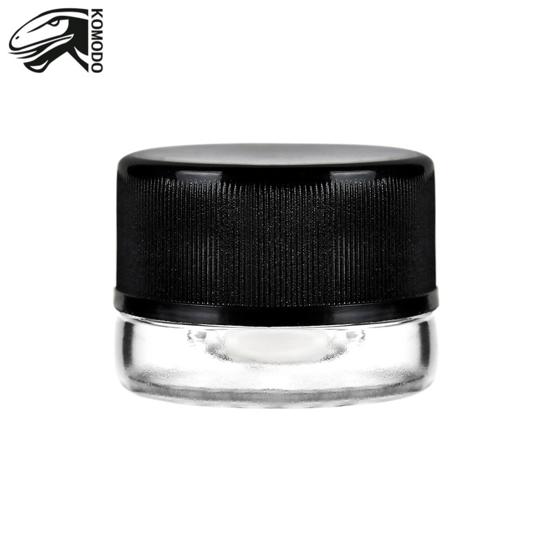 Custom Packaging free samples glass container 5ml  glass jars  glass concentrate containers with plastic caps silicone lid