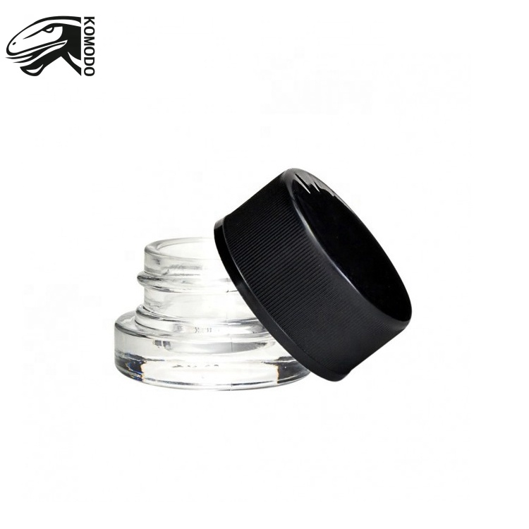 Custom Packaging free samples glass container 5ml glass jars glass concentrate containers with plastic caps silicone lid