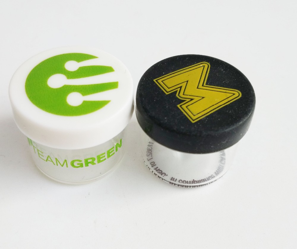Custom Packaging free samples glass container glass jars 6ml glass concentrate containers with plastic caps silicone lid