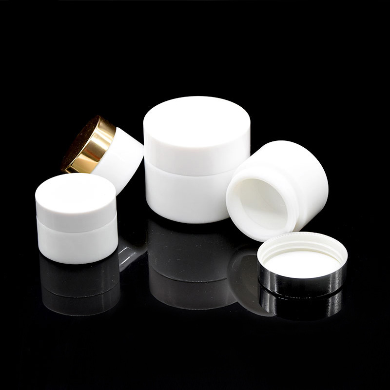 Custom Painting Newest Design White Pink Porcelain Empty Opal Ceramic 50G 100G Cream Jar With White Screw Lid For Skin Cosmetic