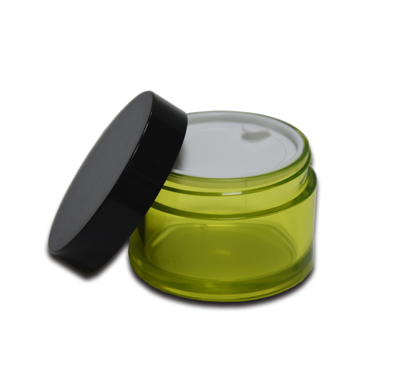Custom Plastic Skincare Cream Jar 30g 45g Empty Green PET Cosmetic Jar