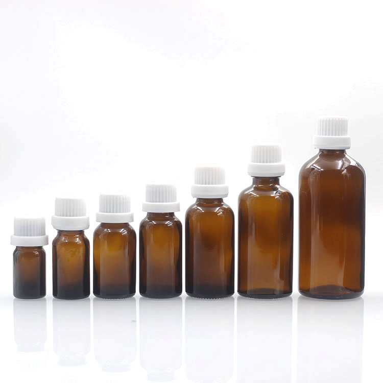 Custom Printed 100ml Glass Bottle Essential Oil Packaging Amber Glass Bottle With Childproof Cap