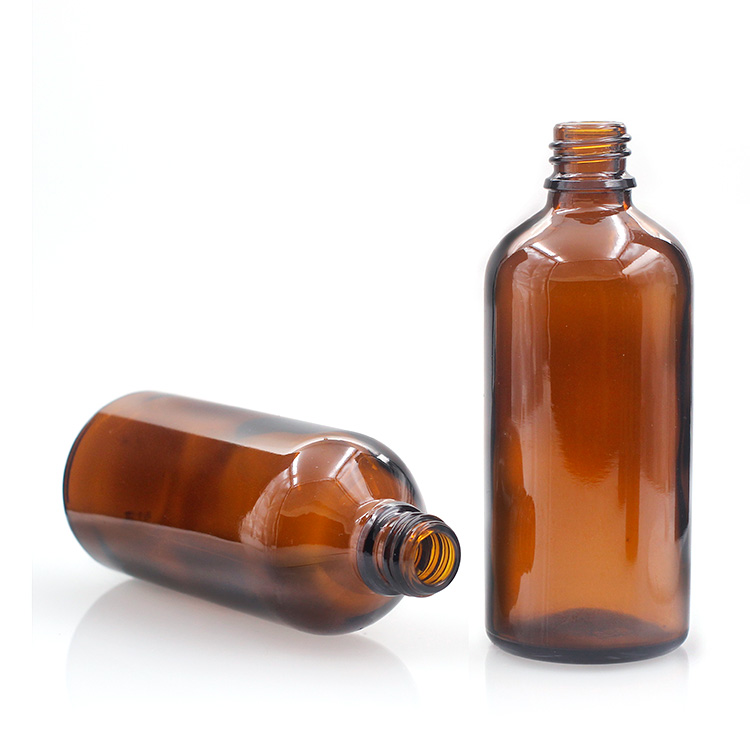 Custom Printed 100ml Glass Bottle Essential Oil Packaging Amber Glass Bottle With Childproof Cap