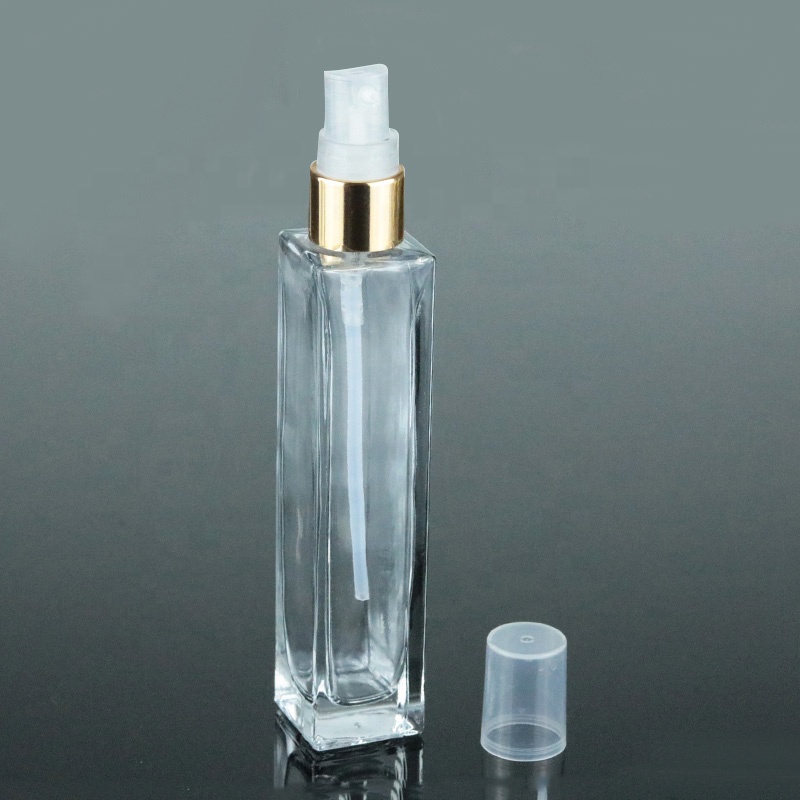 Custom Printed 15ml 30ml 50ml 100ml Square Rectangular Serum pump bottle Glass Lotion Bottle (GSA22)