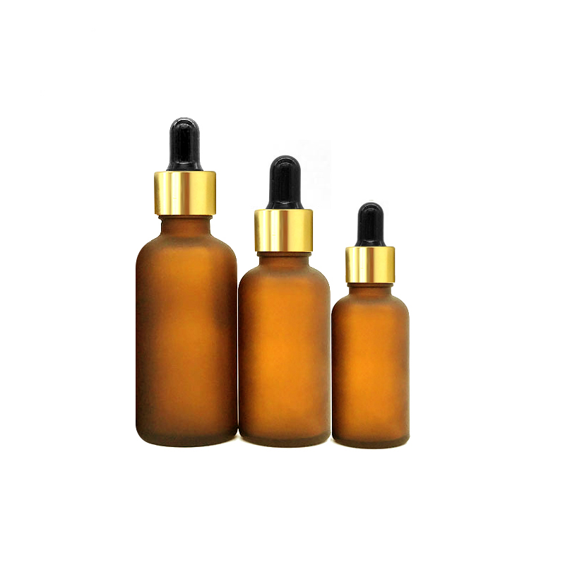 Custom Printed Glass Dropper Bottle Vape Juce Essential Oil Bottle Amber 30ml Frosted Glass Bottles With Gold Cap