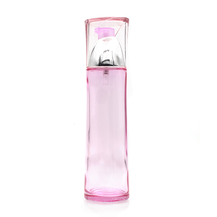 Custom Printed Pink Cream bottle Luxury Cosmetic Packaging Set Glass Cosmetic Bottles And Jar