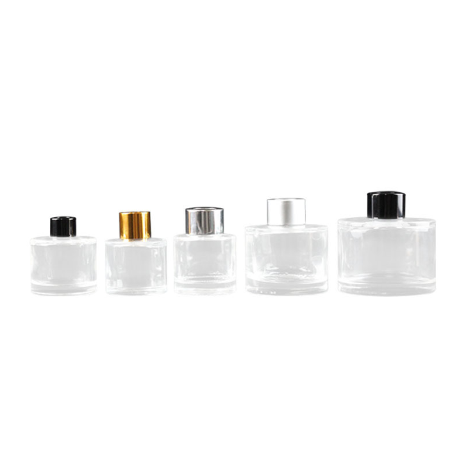 Custom Printing Bathroom Round Clear Glass 50ml 100ml 150ml Empty Perfume Reed Diffuse Glass Bottle