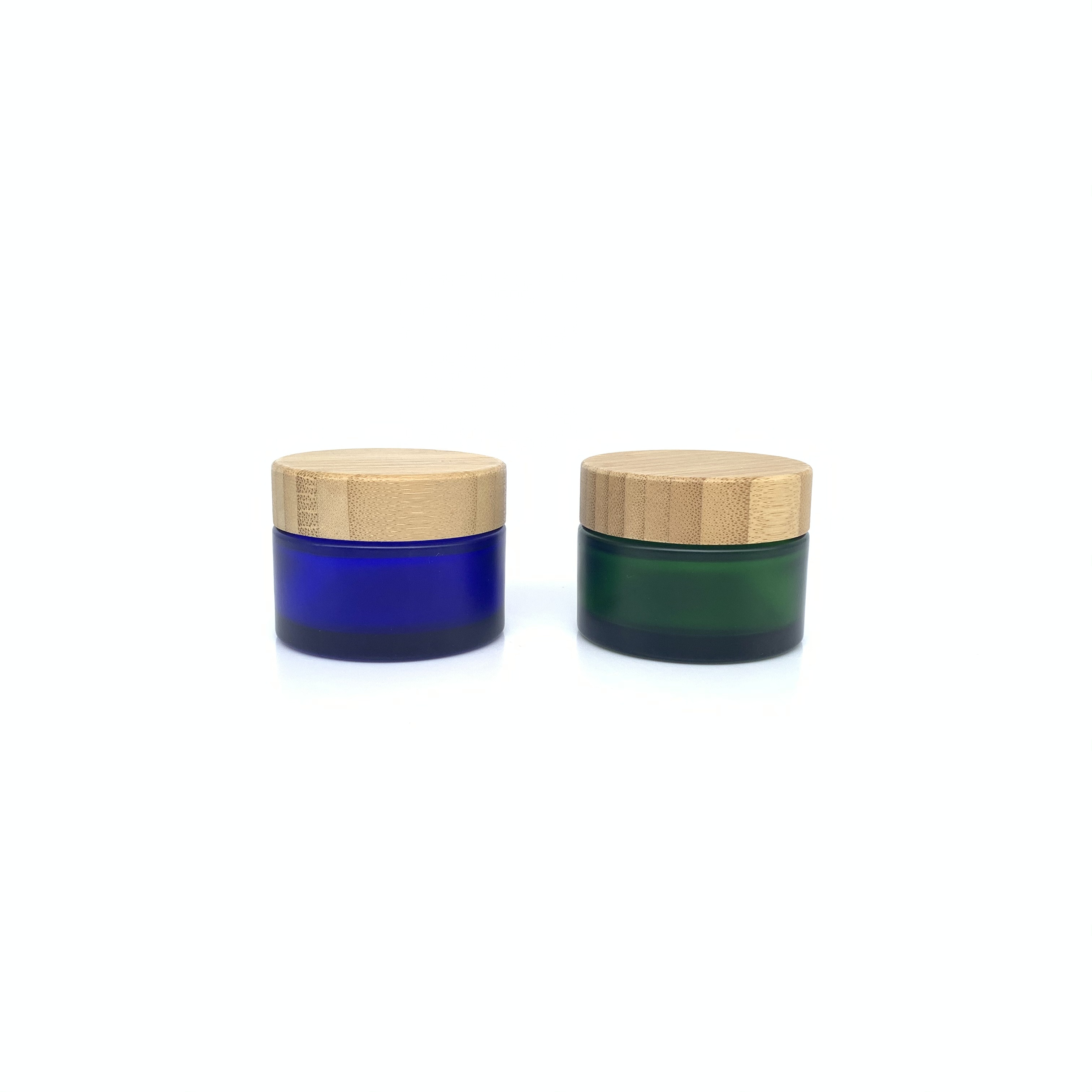 Custom Recycled Bamboo Packaging Cosmetic Cream Glass Jar Custom with Bamboo Lid for Makeup