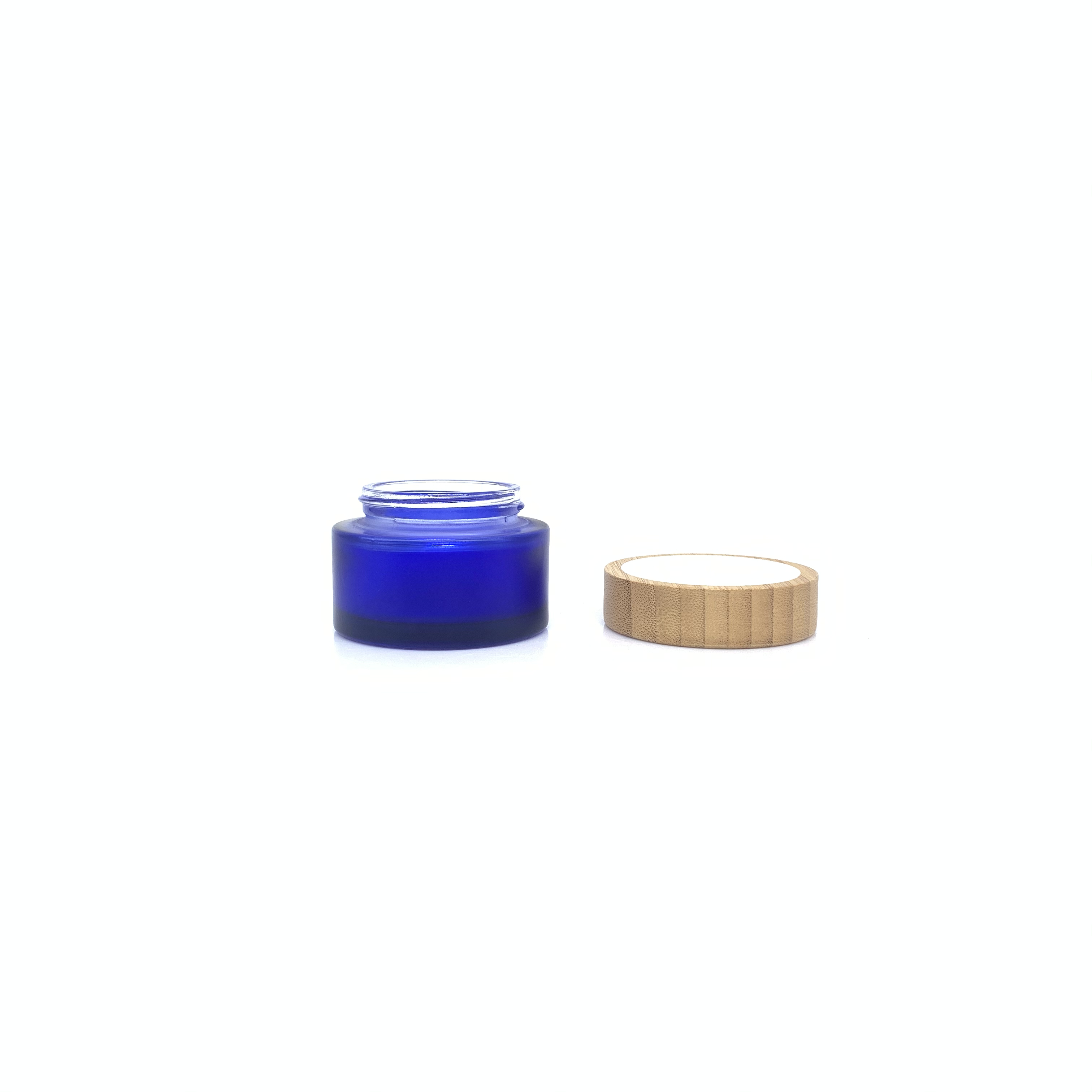 Custom Recycled Bamboo Packaging Cosmetic Cream Glass Jar Custom with Bamboo Lid for Makeup