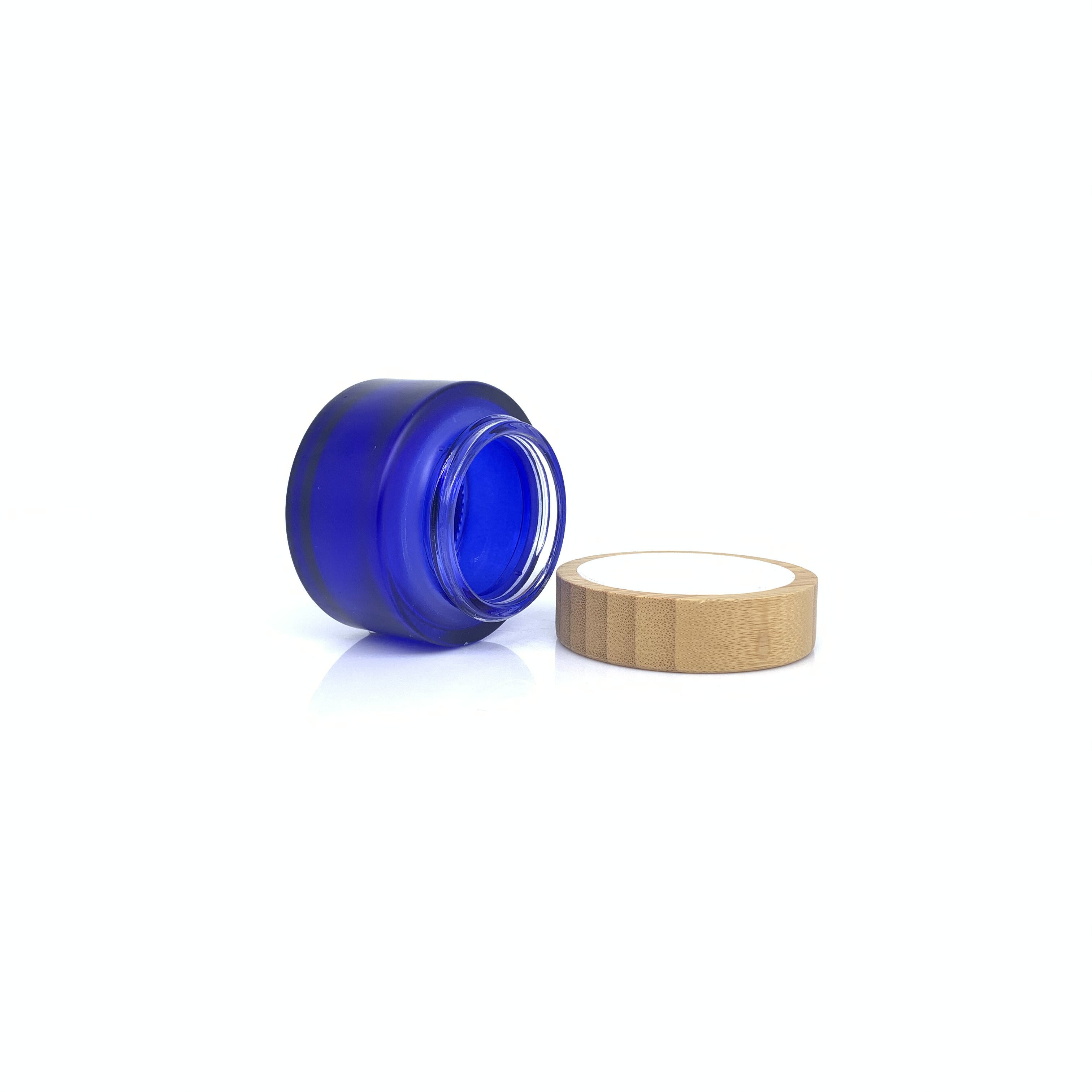 Custom Recycled Bamboo Packaging Cosmetic Cream Glass Jar Custom with Bamboo Lid for Makeup