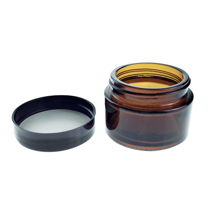 Custom Refillable 1oz/30g/30ml Empty Glass Face/Skin Make-up Lotion Storage Amber Cream Jar