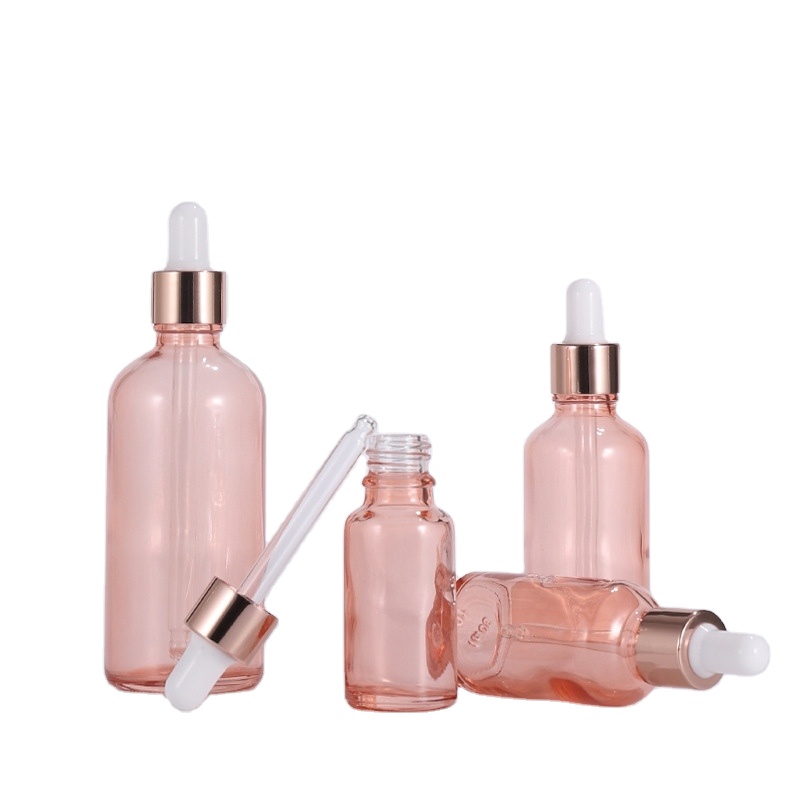 Custom Rose Luxury Multi Dicer Golden Industrial Cosmetic Essential Oil Bottle With Dropper Child Proof Screw Top