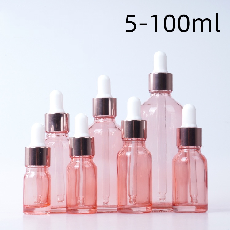 Custom Rose Luxury Multi Dicer Golden Industrial Cosmetic Essential Oil Bottle With Dropper Child Proof Screw Top
