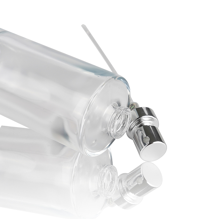 Custom Round Empty Clear Fragrance Perfume Bottle 50ml Spray Glass Bottles Packaging In Stock