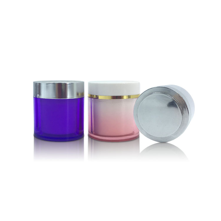 Custom Round Wholesale Plastic Double Wall Facial Cream Body Cream Packaging Plastic Container 50g